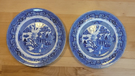 2 Vintage Blue YE OLDE Willow dinner plate 9” Grimwades Staffordshire England - £11.79 GBP