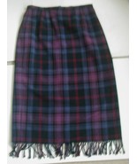 Vintage Requirements Maxi Full Length Wool Blend Plaid Fringe Skirt Size 16 - £16.82 GBP