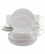 Elama Elle 18 Piece Porcelain Dinnerware Set with 2 Large Serving Bowls ... - £61.55 GBP