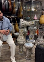 Tabla Egyptian Doumbek Darbuka Drum Jawharet Elfan TAMBOURINE gold sign - $7,324.28 MXN