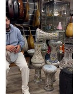 Tabla Egyptian Doumbek Darbuka Drum Jawharet Elfan TAMBOURINE gold sign - $527.69 CAD
