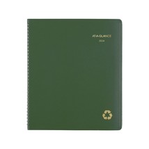 2024 AT-A-GLANCE Recycled 9&quot; x 11&quot; Monthly Planner Green (70-260G-60-24) - £30.53 GBP