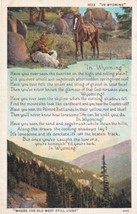 In Wyoming WY Where The Old West Still Lives Cowboy Horse Poem Postcard C14 - £2.36 GBP