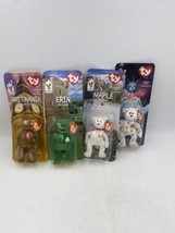 Set of 4 Vtg 1999 McDonald&#39;s Ty Beanie Babies International Bears BENT PACKAGES - £13.56 GBP