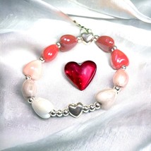Ceramic Heart Stretch Bracelets, handcrafted - £12.83 GBP