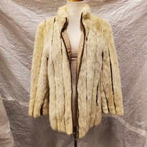 Marshall Field&#39;s Women&#39;s Beige Fur Jacket with Zipper Pockets - £158.26 GBP