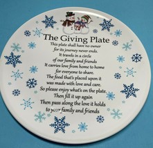 THE GIVING PLATE Round 12&quot; Snowmen, Snowflakes - $24.75
