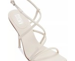 DKNY Women Slingback Strappy Stiletto Sandals Reia Size US 8 Eggnog White - £71.56 GBP