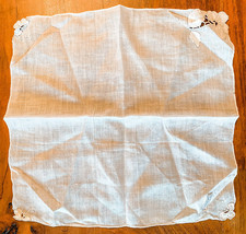 RETRO FRANSHAW vtg 1950s  Linen Madeira HANKIE Clovers Ivory Solid New w... - $15.46