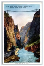 Train Under Hanging Bridge Royal Gorge Colorado CO UNP WB Postcard N18 - £3.07 GBP