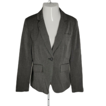 Worthington Vintage Classy 1 Button Lined Blazer ~ Sz 8 ~ Long Sleeves ~ Gray - £18.33 GBP