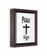 Vertical Framed Premium Gallery Wrap Canvas &quot;Peace Sign&quot; in white - €29,61 EUR+