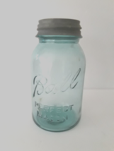 Vintage Ball Perfect Mason Aqua Blue  Canning Jar # 7  Lid - £13.45 GBP