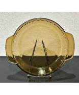 Smokey Brown Glass Pie Pan Deep Dish Scalloped Edge Handles 9 Inch VTG Lovenware - $9.64