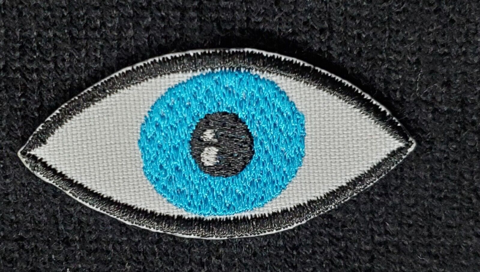Teal Blue Eye Embroidered Applique Iron On Patch 2.1&quot; x 1&quot; Eyeball Optical - $4.14+