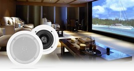 2 Rockville HC55-16 White 5.25&quot; 300 Watt In-Ceiling Home Theater Speakers 16 Ohm - £51.94 GBP