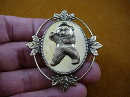(#B-BEAR-54) Giant Panda bear pin pendant brooch bears heart love - $17.75
