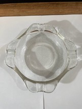 Vintage Textured Glass Ashtray Four Slot Round Bottom Diamond Shaped Ashtray - $16.43