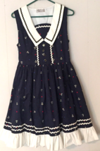 Magical Tea Party Sailor dress size L lace up back lined (baby doll dres... - $45.51