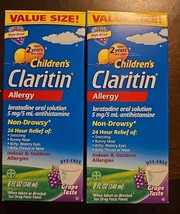 2 Claritin Non-Drowsy Allergy Medicine for Childrens, Kids, Grape 8 Oz (... - $21.36