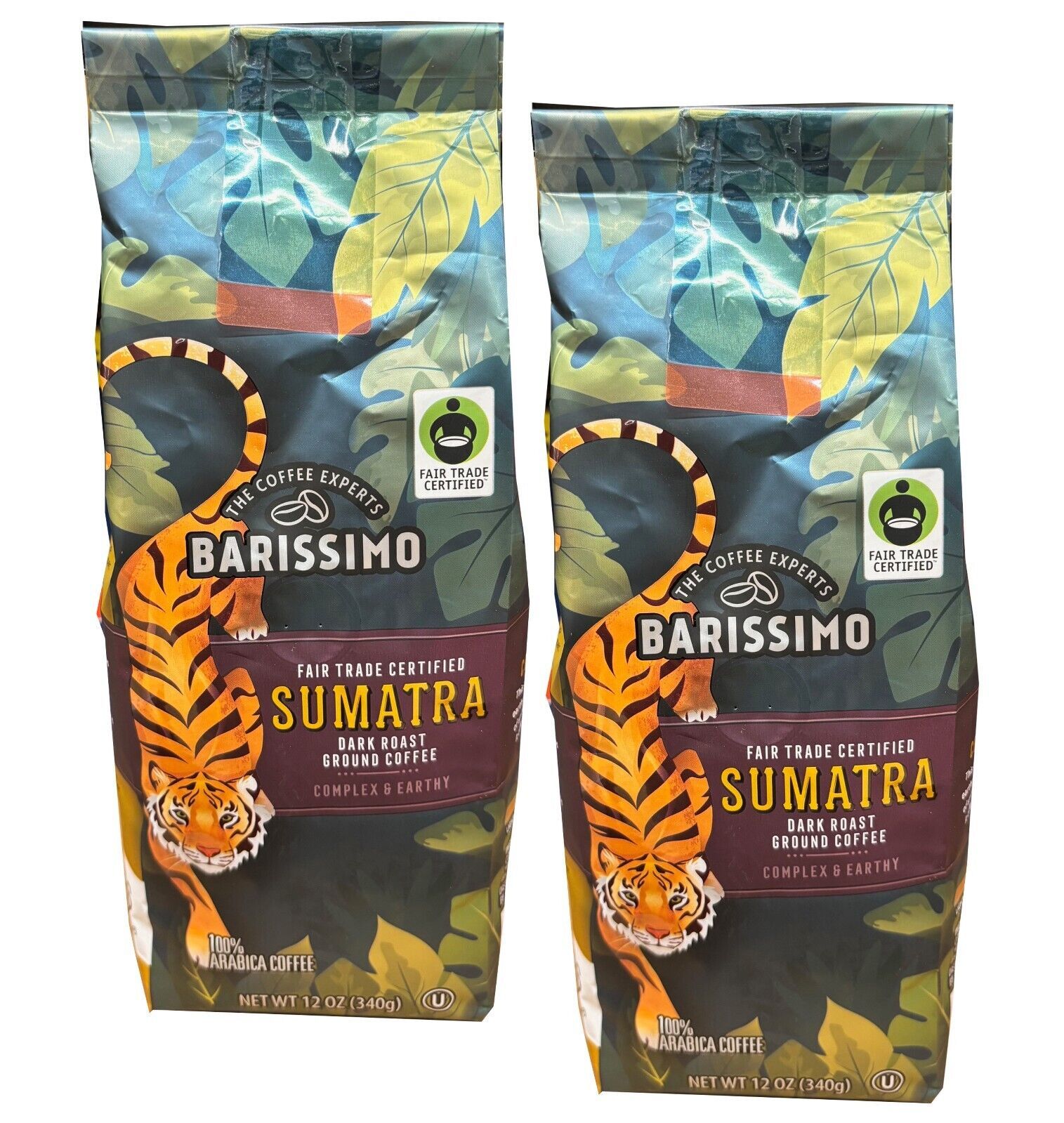 2 PACKS BARISSIMO SUMATRA DARK ROAST GROUND COFFEE 12-0Z BAG - $21.04
