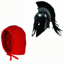 Medieval Ancient Costume Armor Roman Greek Corinthian Helmet with Arming Cap - £73.62 GBP