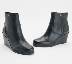 Frye Leather Wedge Booties - Emma in Black - £154.50 GBP