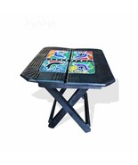 West African Furniture Ghanaian Square Folding Portable Table with Beade... - $303.84 CAD