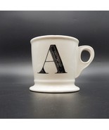 Anthropologie Monogram Letter A White Shaving Style Coffee Mug Cup Black... - £12.95 GBP