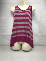 NYC New York Company Striped Tank Top Size M KG Summer Casual Pink Gray - $11.88