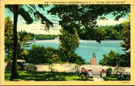 Lake Osceola Hendersonville North Carolina NC Linen Postcard S22 - £3.05 GBP