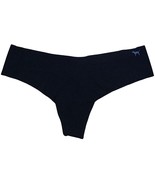 VICTORIA&#39;S SECRET PINK M BLACK GRAY DOG LOGO RARE NO SHOW THONG RAW EDGE... - €14,45 EUR