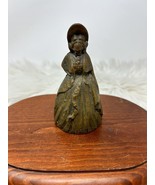 Antique Solid Brass Southern Belle Woman Bell Legs Feet Clapper High Detail - $55.67 CAD