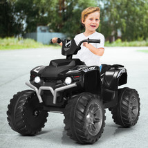 12V Kids 4-Wheeler ATV Quad Ride On Car w/ LED Lights Music USB Black - $298.99