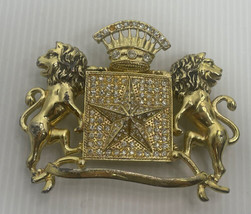 Old Lions Crown Star Animal Belt Buckle Clothing 4.5” Missing Crystal - £17.17 GBP