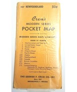 NOS Sealed Vintage 1950&#39;s Cram&#39;s Modern Series Pocket Map Newfoundland #... - $21.56 CAD