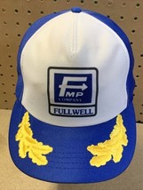 FMP Company Fullwell trucker cap embroidered captain&#39;s hat snapback vtg - £11.20 GBP