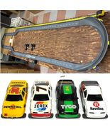 RARE 18ft 1992 TYCO TCR HIGH BANK CURVE Slot less RACE SET With 4 Cars - $6,053.37 MXN