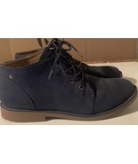 Booties SEVEN DIALS Womens Blue Suede Smooth Maj Round Toe Lace-Up 9M - $50.59 CAD