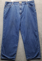 L.L. Bean Crop Jeans Mens 46X30 Blue Denim Relaxed Fit Flannel Lined Hig... - $23.05