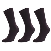 Brown Dress Socks for Men Bamboo with Reinforced Seamless Toe 3 Pairs - £10.89 GBP