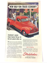 WWII Era 1946 Studebaker Truck Print Ad the New Half Ton Truck Christmas... - $19.04