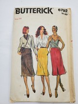 Butterick 6792 Sewing Pattern Misses Mid Knee Length Straight Skirt Cut Size 14 - £6.39 GBP