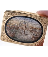 Large Antique 18k Gold Micro-Mosaic Pin - $3,895.65