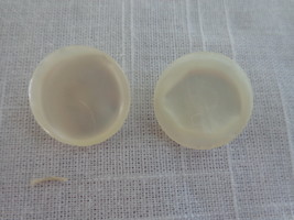 Ivory/White Iridescent Pearled 1 Loop Vintage Buttons (#3791) - $8.99