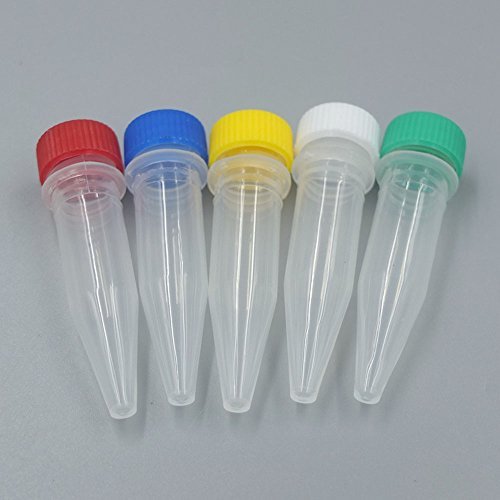 Bluemoona 50 Pcs - 1.7ml Plastic Test Tubes Vial Screw seal Pack container sampl