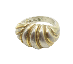 925 Sterling Silver  Vintage Fluted Dome Petite Band Ring Sz 4.5  RG15698 - $54.04