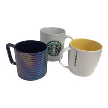 Lot of 3 Starbucks Coffee Tea Mugs Luster Swirl ,Mermaid Barista, bone China - £11.92 GBP