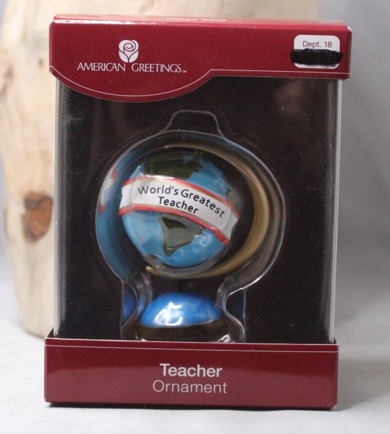 World's Greatest Teacher Ornament by American Greetings 2009 Globe - $6.76