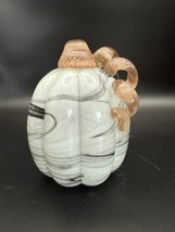Glitzhome Gray Marbled Glass Pumpkins – 4&quot; &amp; 6&quot; Elegant Fall Decor - $28.49+
